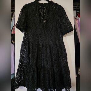 H &M Black Baby Doll Lace Dress